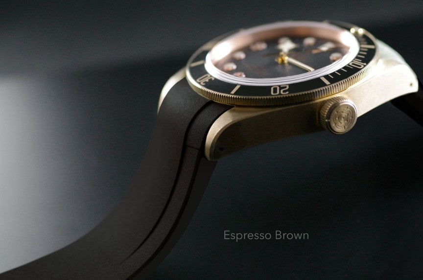 Rubber B strap T803 Brown with buckle 