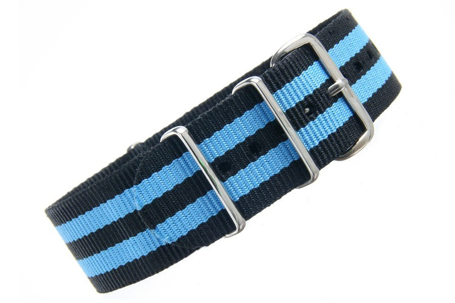Bracelet nylon NATO Noir/Bleu