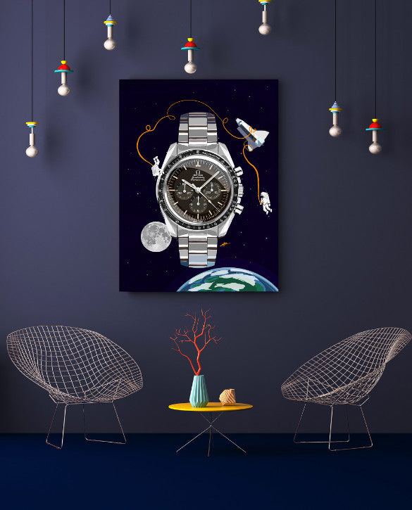 Watchoniste X MisterChrono tirage d'art - moonwatch - 60x80
