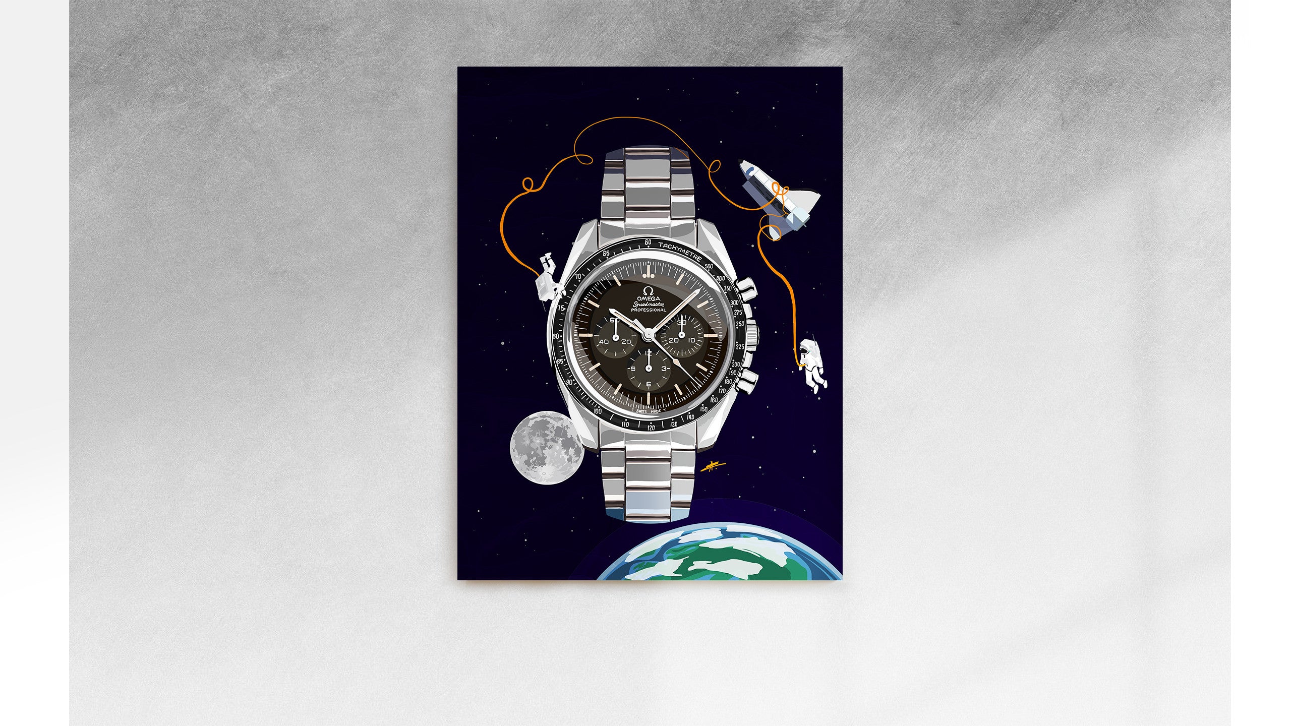 Watchoniste X MisterChrono tirage d'art - moonwatch - 60x80