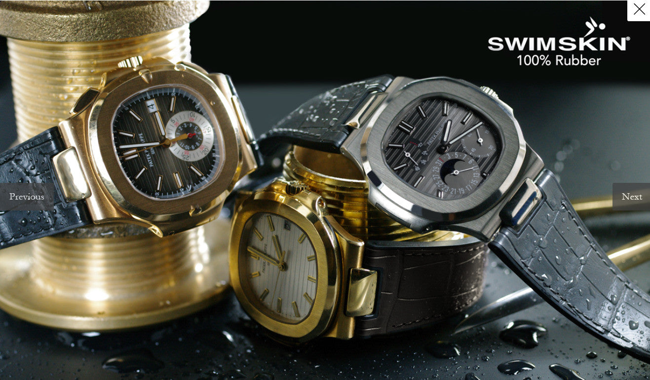 Rubber B strap Alligator SwimSkin PK79S Black 