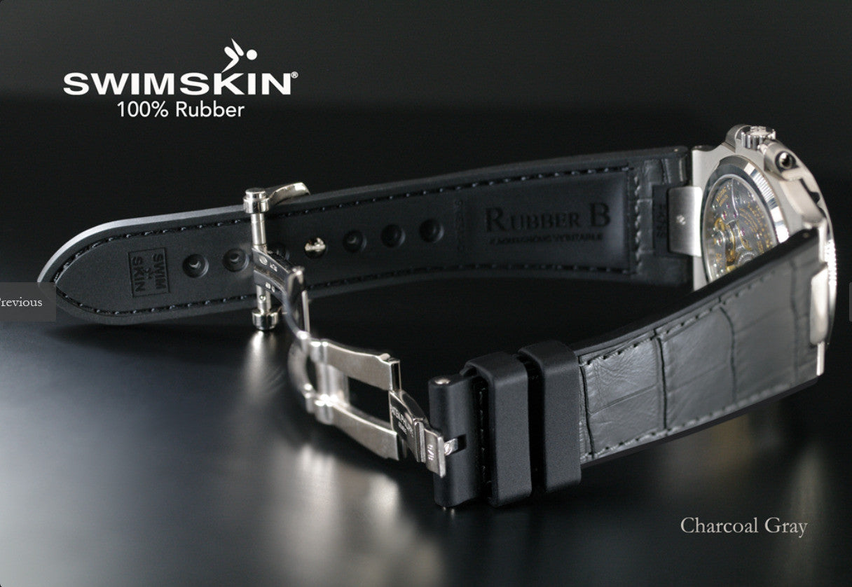 Rubber B strap Alligator SwimSkin PK79S Grey 