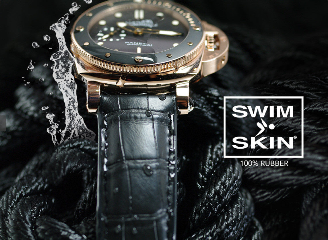 Rubber B strap Alligator SwimSkin PS24 Espresso Brown