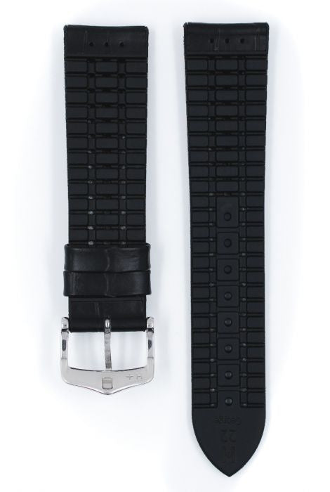 Bracelet pour montre George Hirsch Noir couture rouge