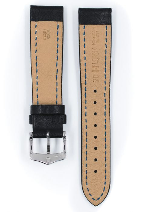 Heavy Calf Hirsch Watch Strap Black