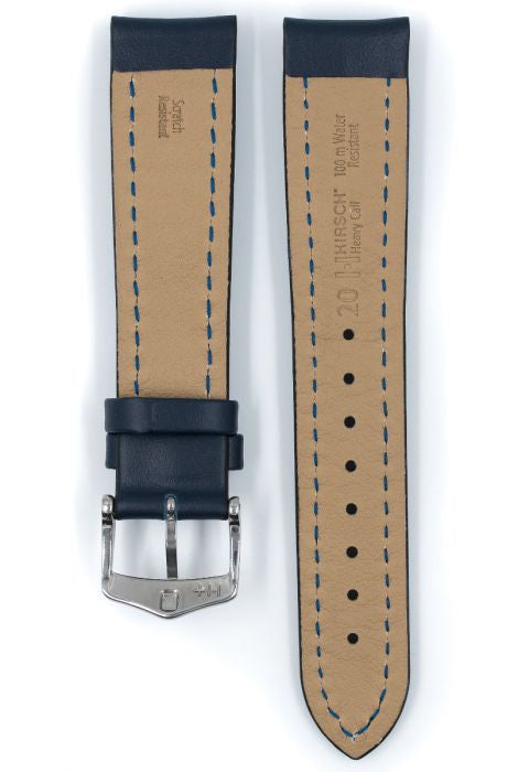 Bracelet pour montre Heavy Calf Hirsch Bleu