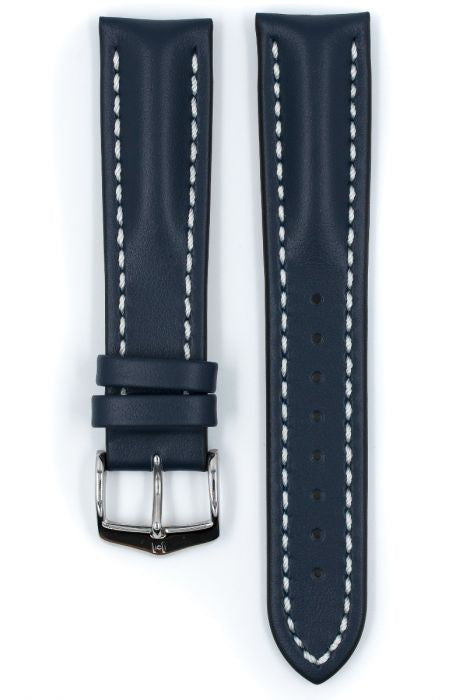 Bracelet pour montre Heavy Calf Hirsch Bleu