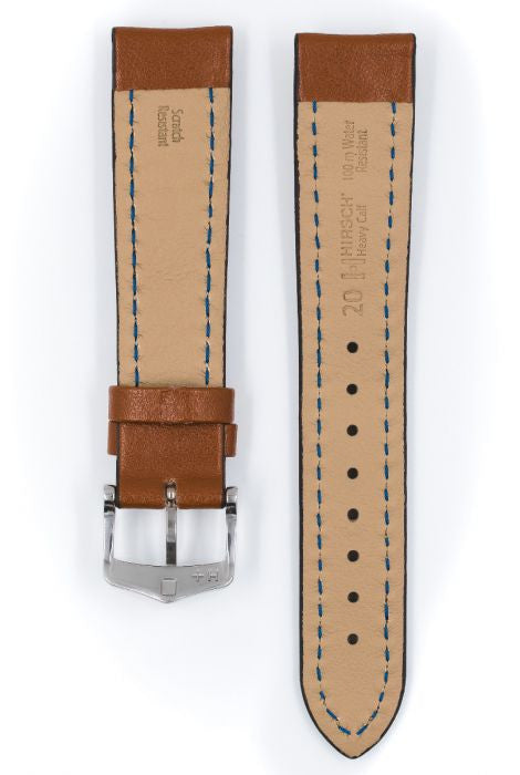 Bracelet pour montre Heavy Calf Hirsch Brun