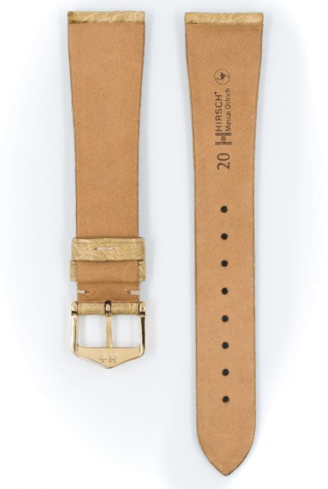 Massai Ostrich Hirsch watch strap Beige