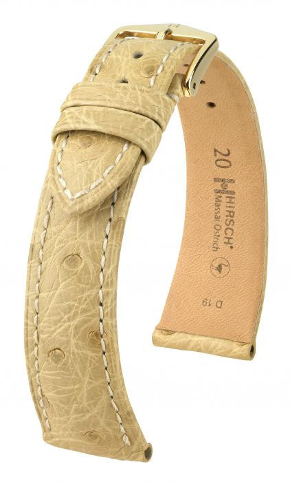 Massai Ostrich Hirsch watch strap Beige