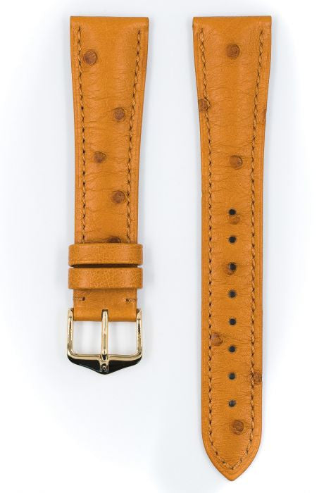 Massai Ostrich Hirsch watch strap Honey