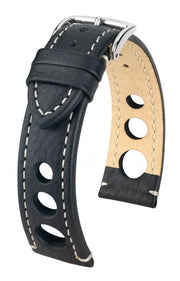 Bracelet pour montre Rally Hirsch Noir / Blanc