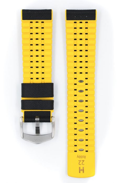 Watch strap Robby Hirsch Black/Yellow