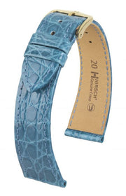 Genuine Croco Hirsch Watch Strap Blue
