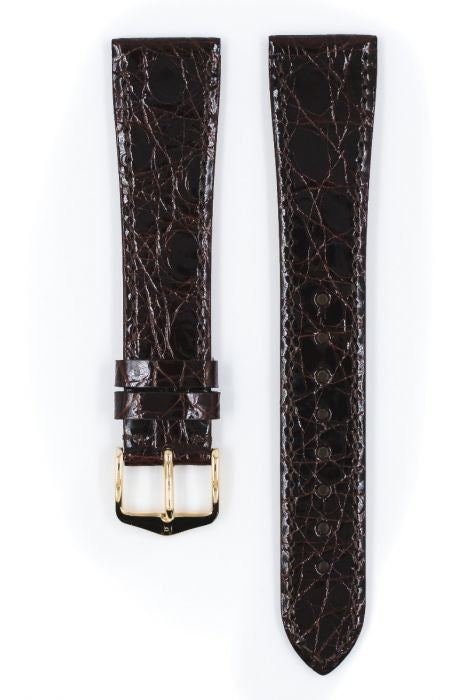Genuine Croco Hirsch Watch Strap Brown