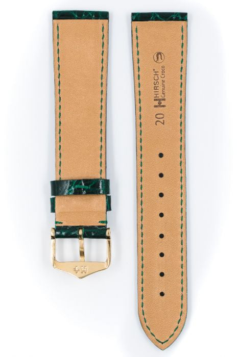 Genuine Croco Hirsch Watch Strap Green