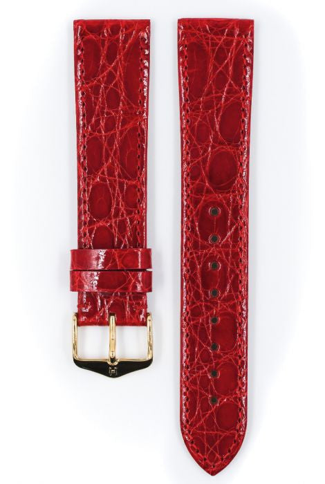 Bracelet pour montre Genuine Croco Hirsch Rouge
