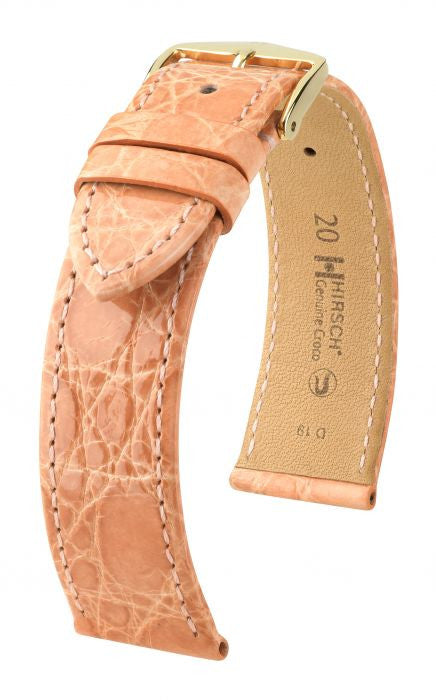 Genuine Croco Hirsch Watch Strap Rose