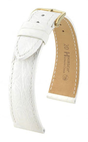 Genuine Croco Hirsch Watch Strap White