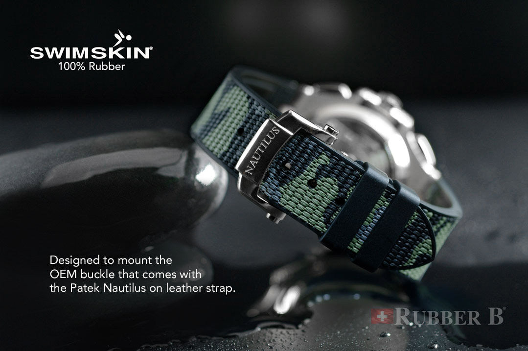 Bracelet RubberB PK77 pour Patek Philippe Nautilus noir & doré