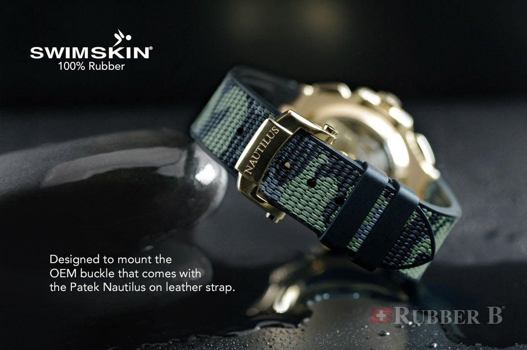 Bracelet RubberB PK77 pour Patek Philippe Nautilus noir & doré