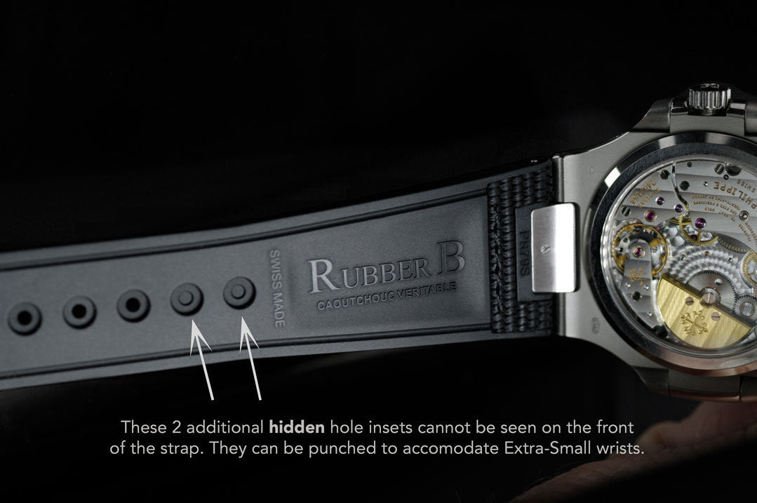 Bracelet RubberB PK77 pour Patek Philippe Nautilus noir & doré