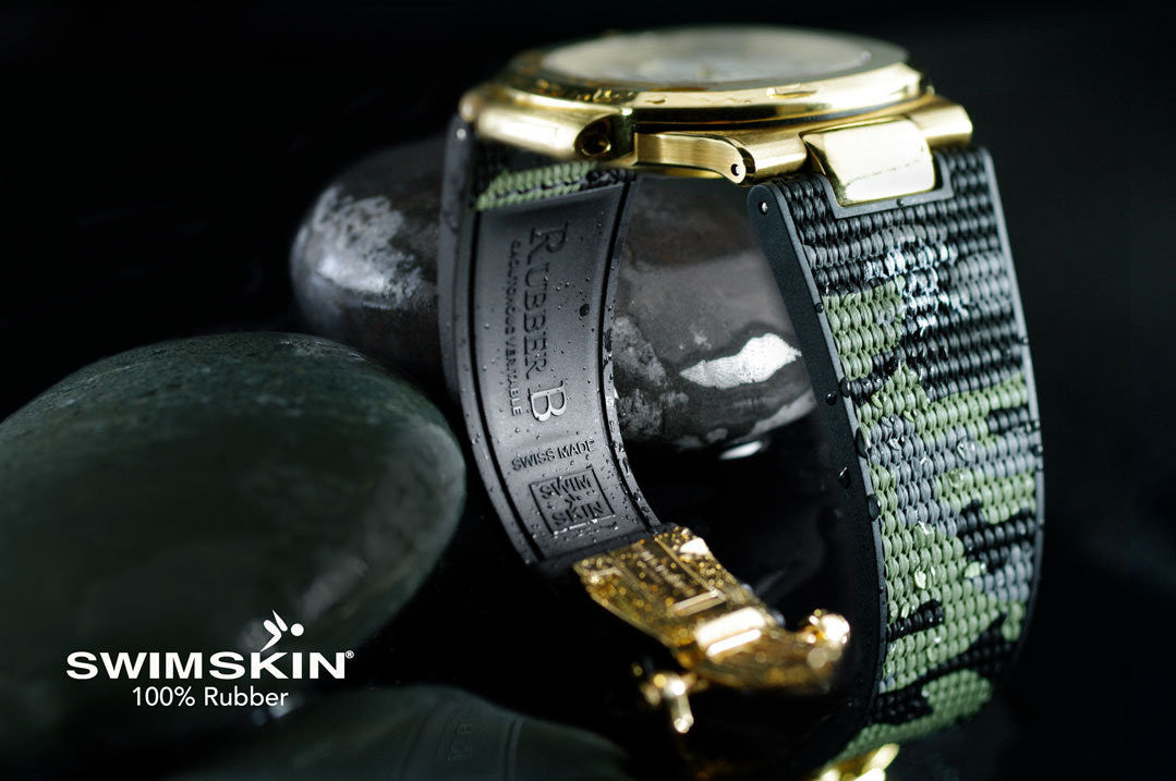 Bracelet RubberB PK77 pour Patek Philippe Nautilus noir & doré