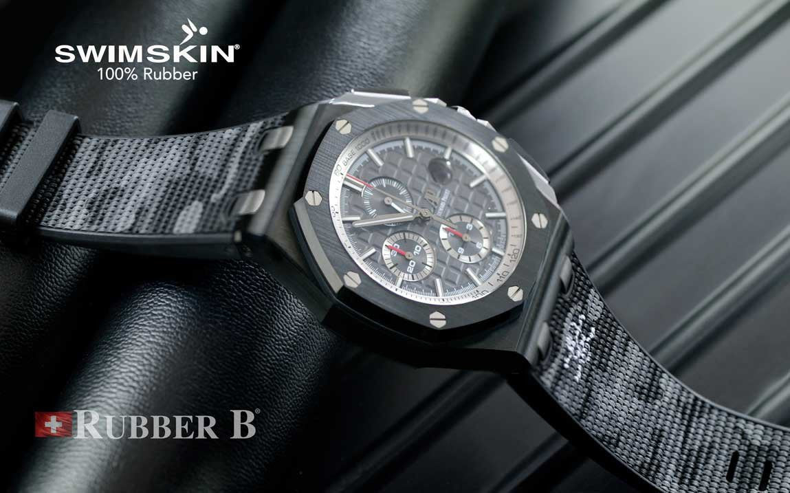 Rubber B strap Sailcloth SwimSkin APC44 Black  