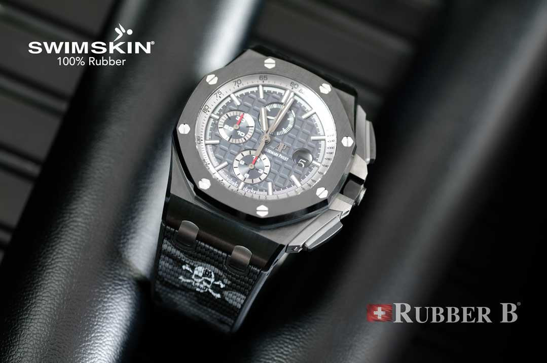 Rubber B strap Sailcloth SwimSkin APC44 Black  