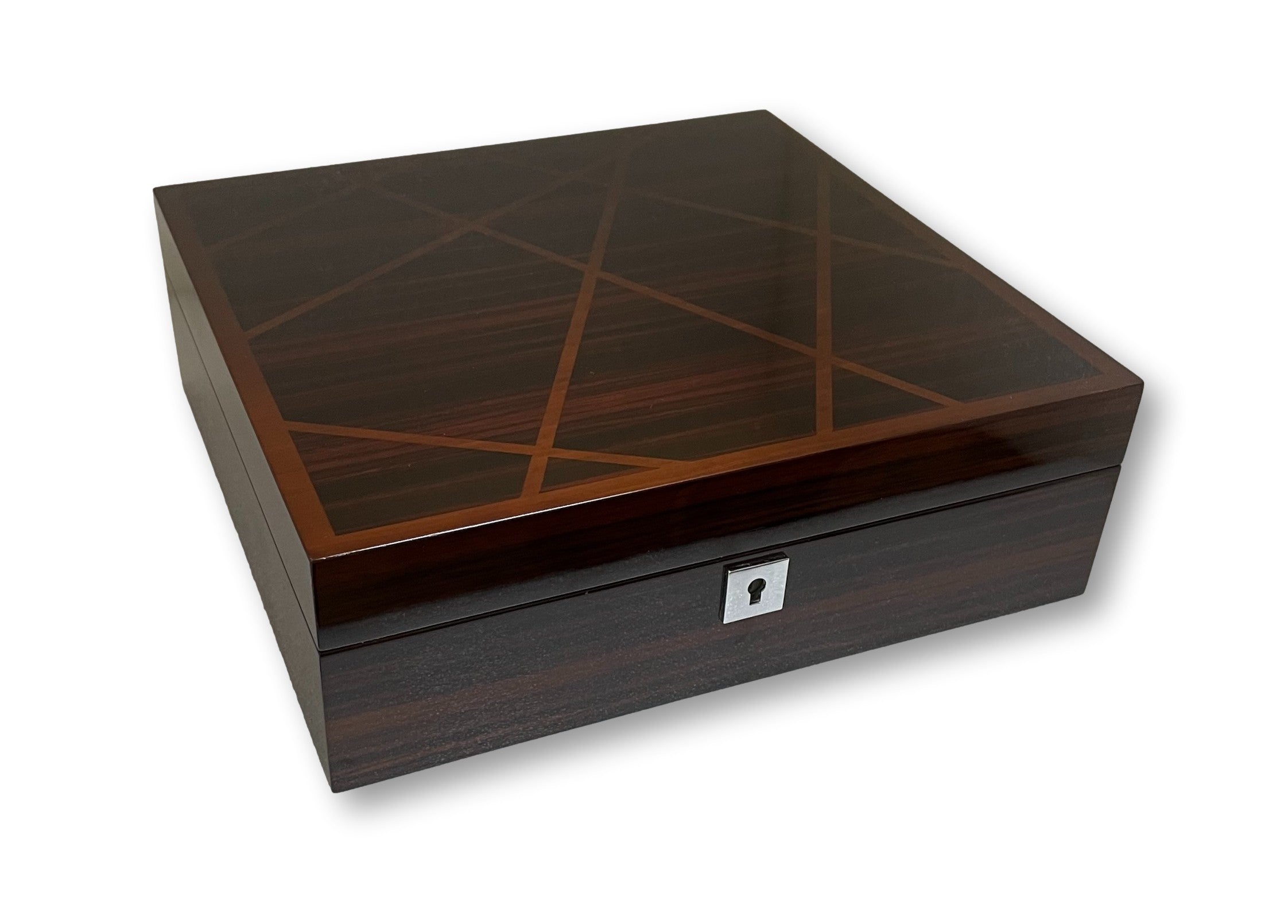 KronoKeeper Marquetry Ebony 12 Watch Box