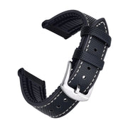 KronoKeeper Jules Rubber Strap - Black/Black/White