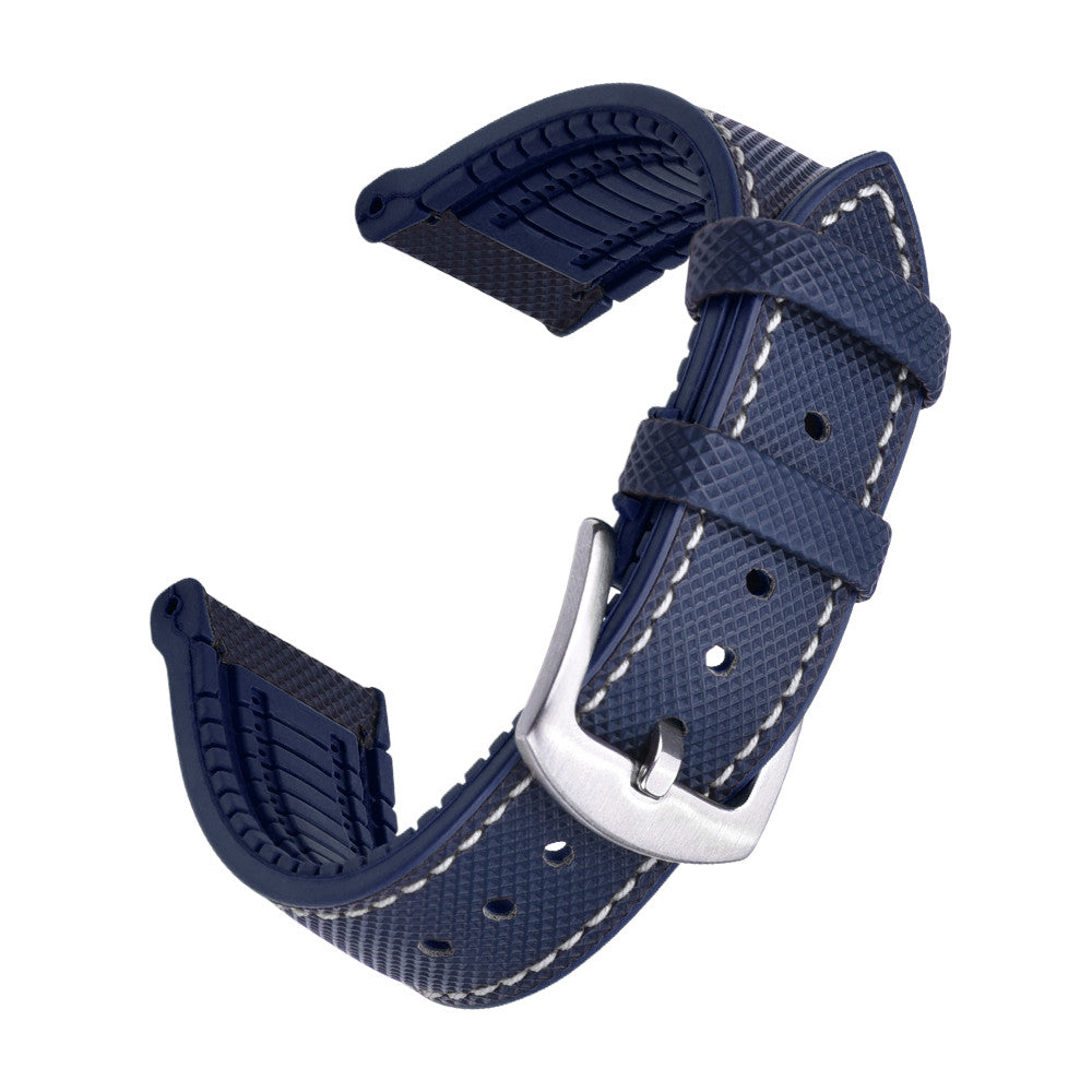KronoKeeper Jules Rubber Strap - Black/Navy Blue