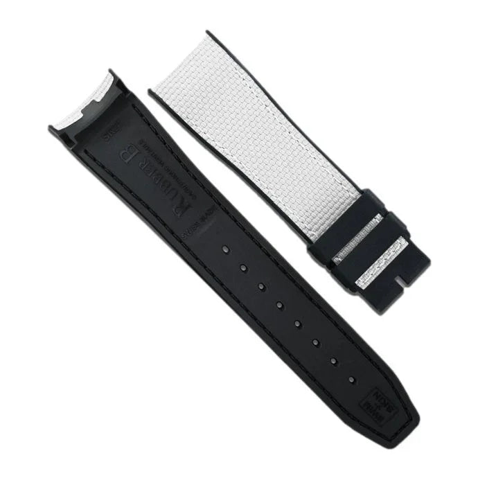 Bracelet de montre luxe noir et blanc, accessoire misterchrono.com, adapté Audemars Piguet.