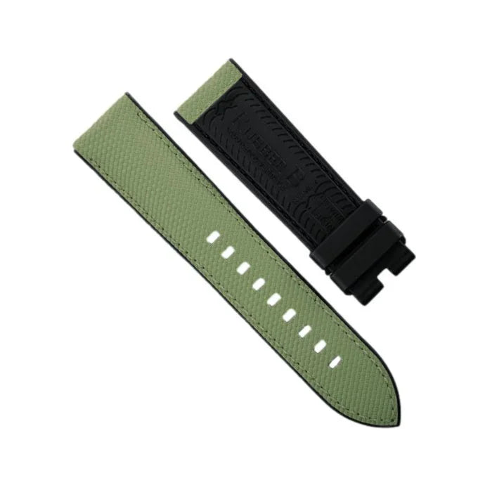 Bracelet de montre caoutchouc vert et noir accessoire luxe misterchrono
