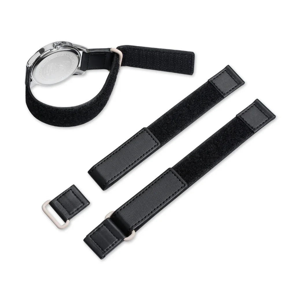 Bracelet de montre velcro noir avec accessoires, pour montres de luxe, misterchrono.com