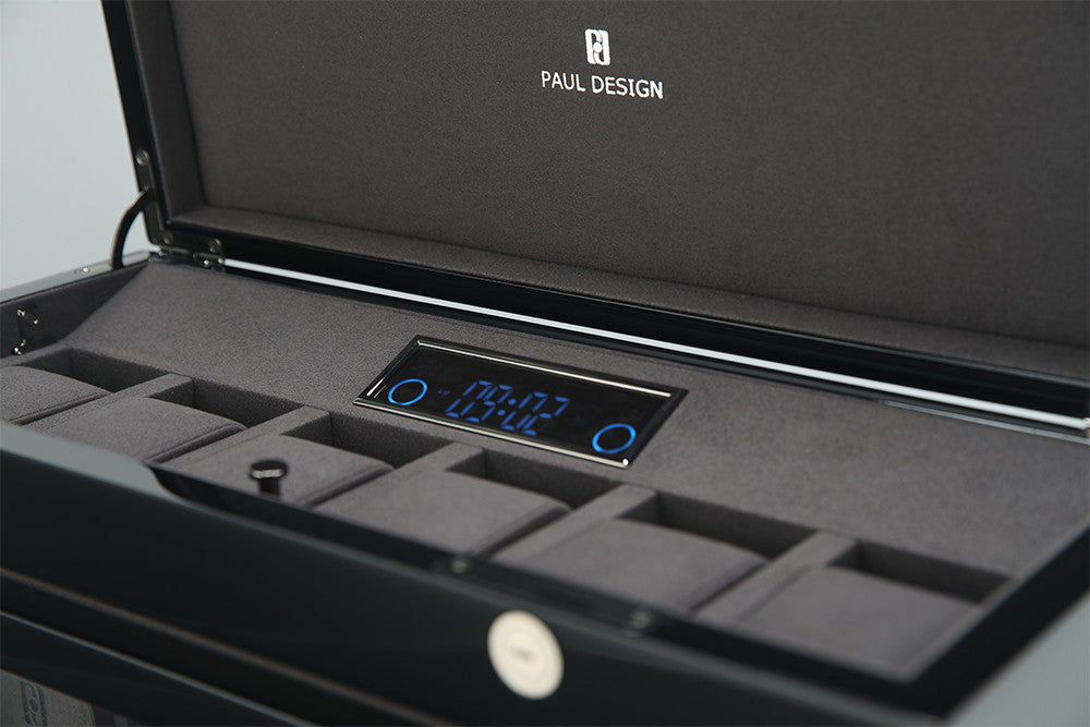 Paul Design - Modèle Gentleman 4+6 remontoir pour 4 montres et compartiment pour 6 montres