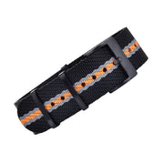 Bracelet NATO Premium PVD - Noir/Gris/Orange - vue principale
