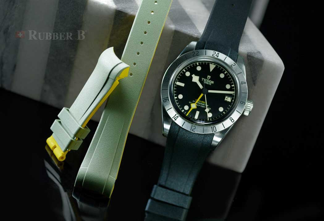 RubberB strap T807 for Tudor Military Green/Miltary Yellow
