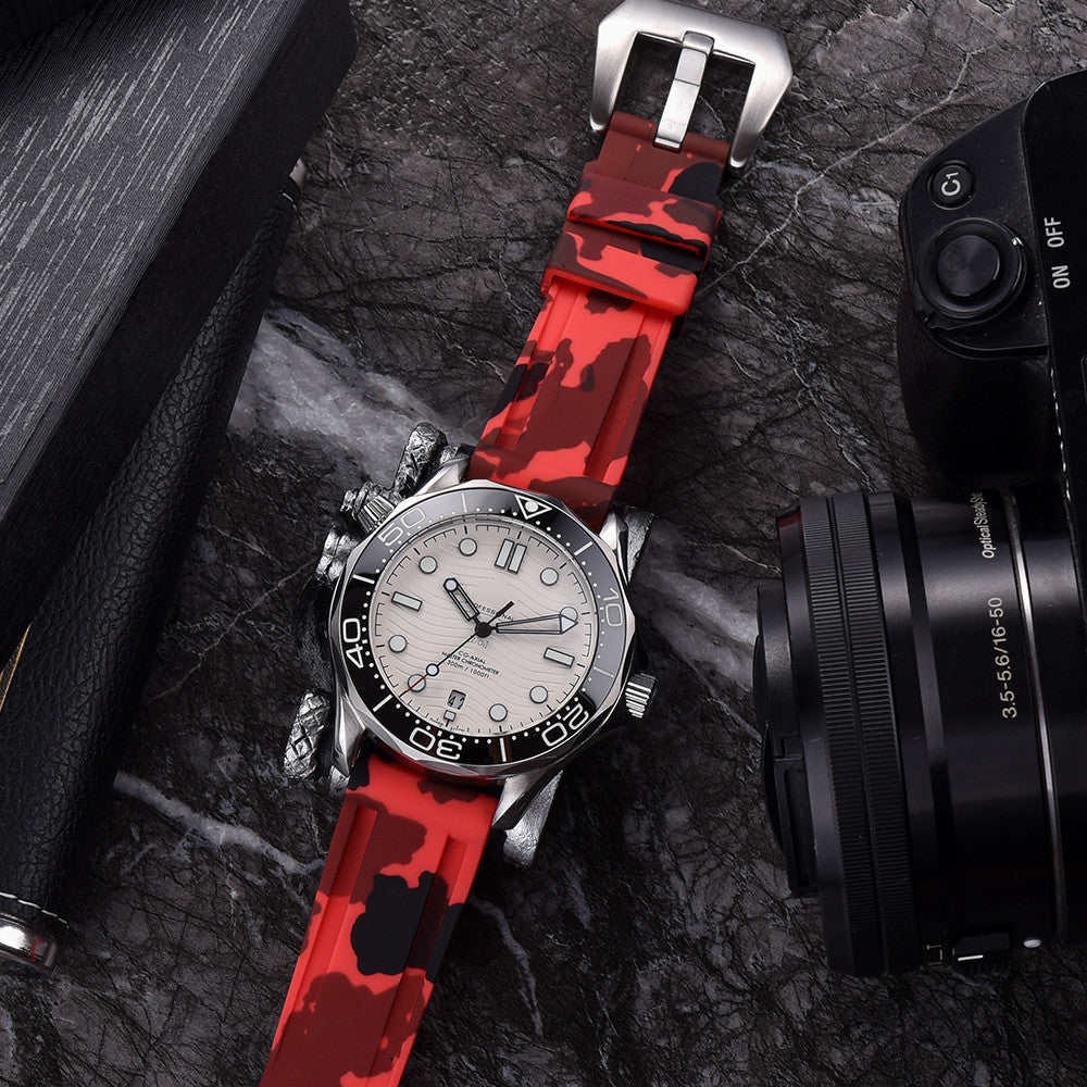 Bracelet KronoKeeper Camouflage Caoutchouc - Rouge