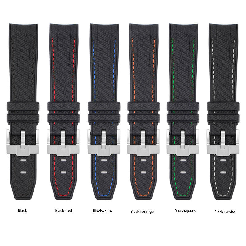 Bracelet caoutchouc texturé pour Omega MoonSwatch -  -  noir/ noir