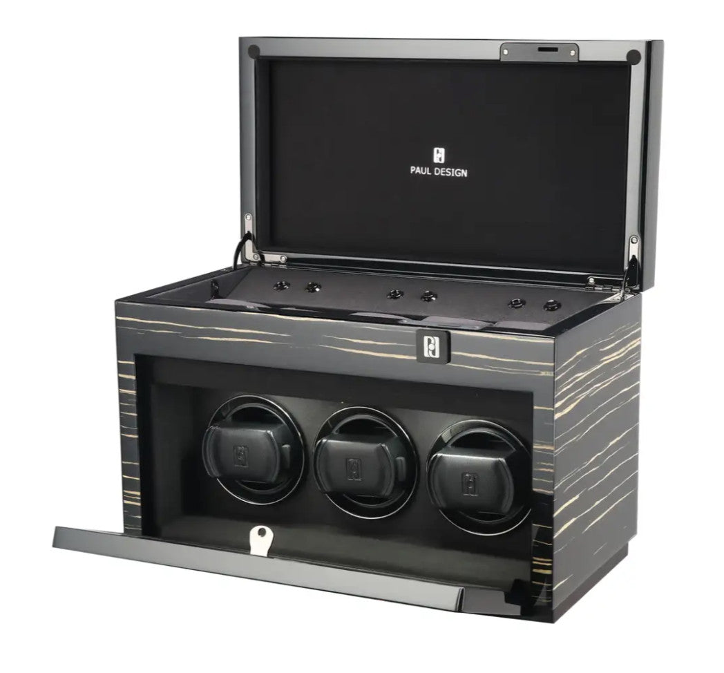 Paul Design - Modèle Gentleman 3+5 remontoir plus compartiment pour 5 montres.