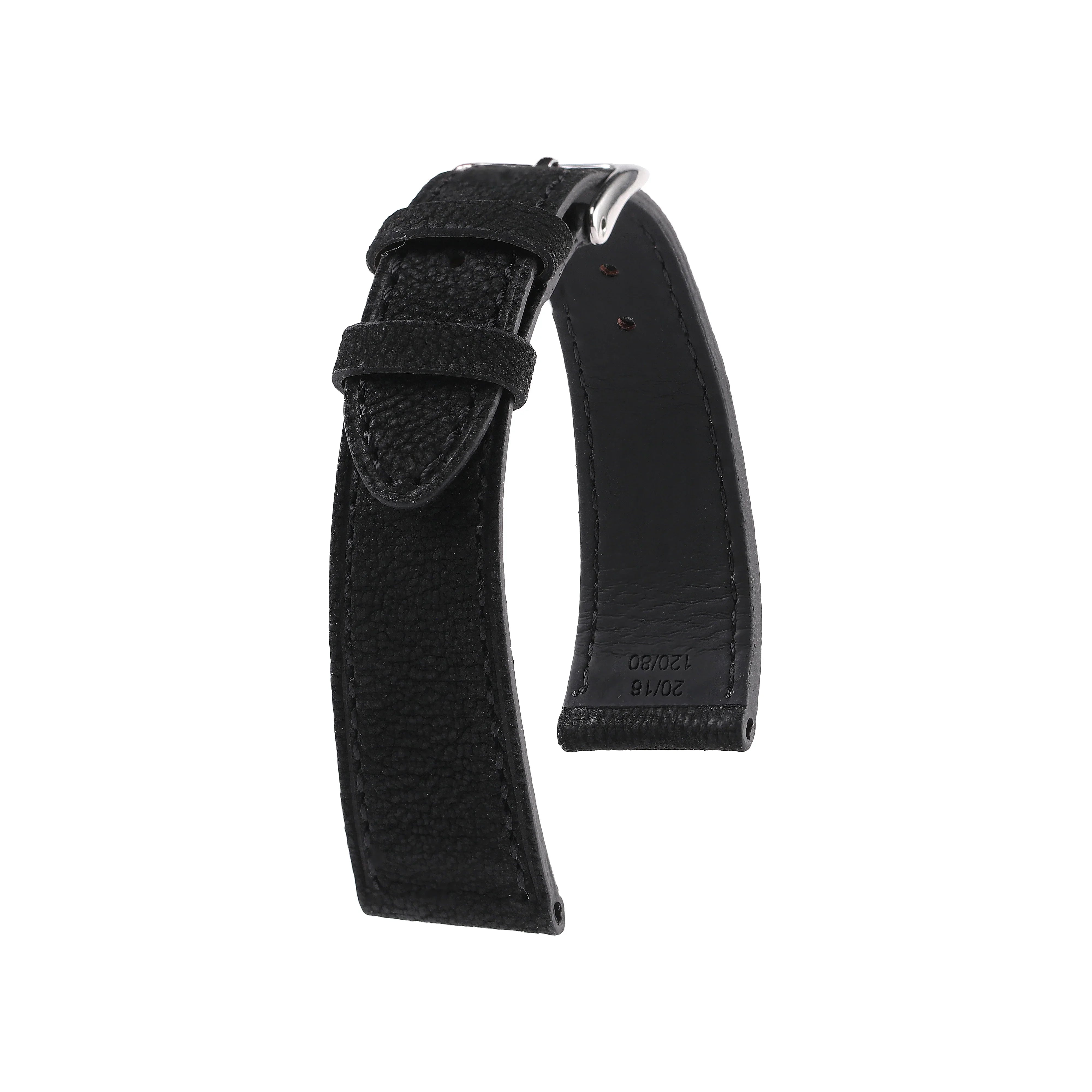 noir NEUF Bracelet montre cuir de veau 2 rivets style vintage noir NEUF Bracelet montre cuir de veau 2 rivets style vintage
