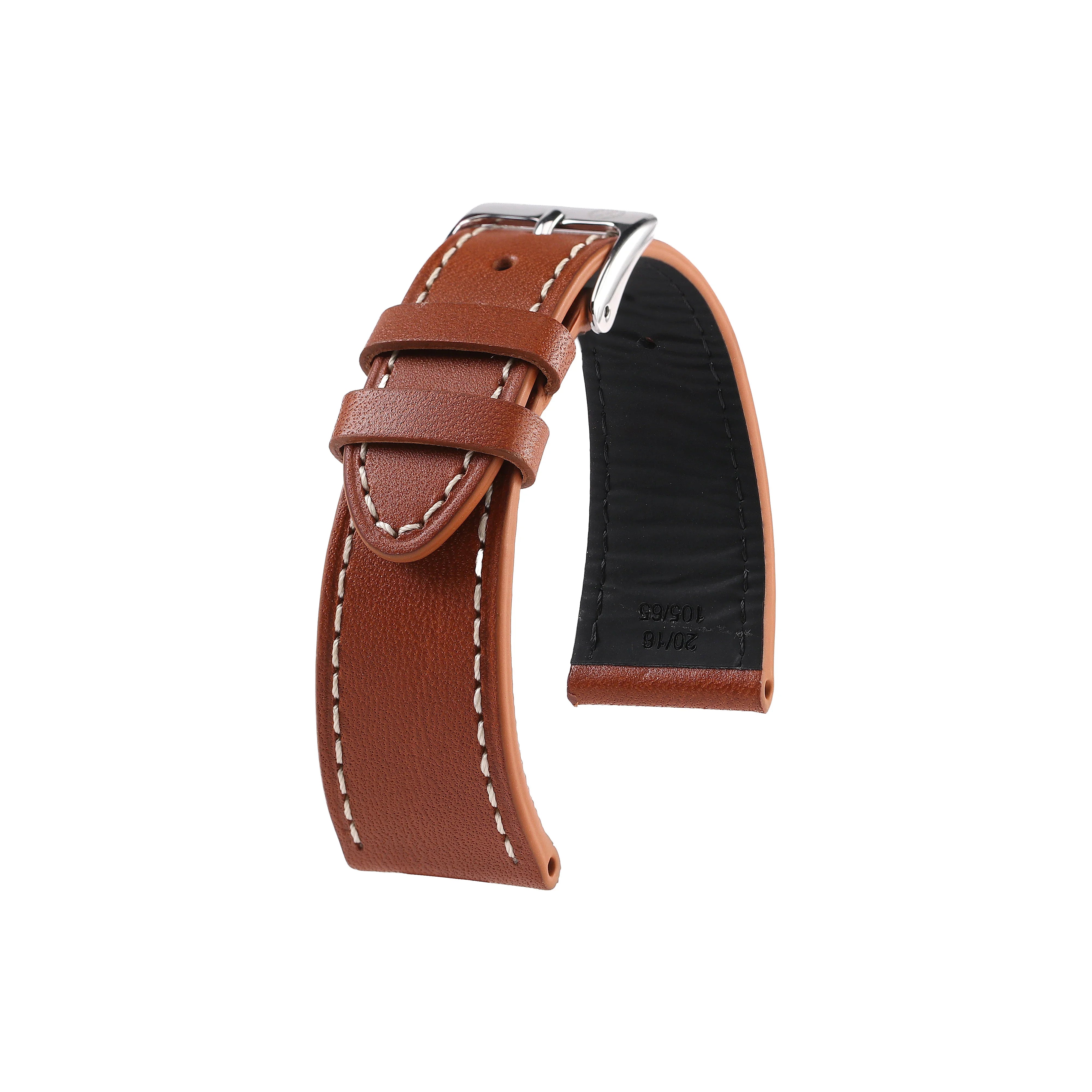 Bracelet En Cuir De Veau Nubuck Marron - 20 526X