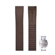 Bracelet en caoutchouc KronoKeeper réglable avec boucle déployante - Brun