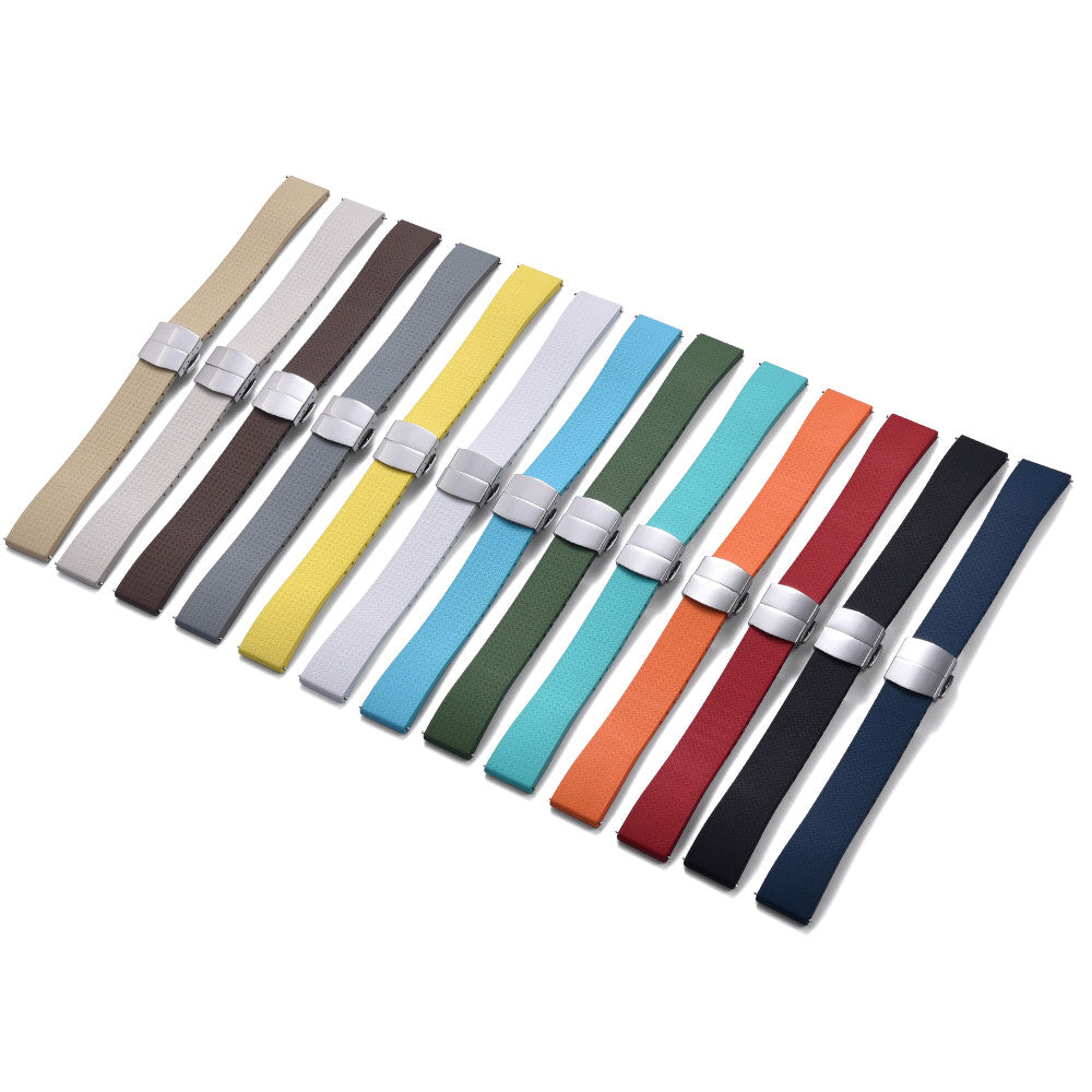 Bracelet en caoutchouc KronoKeeper réglable avec boucle déployante - Vert