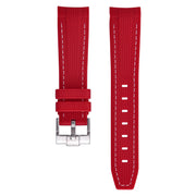 Bracelet caoutchouc texturé pour Omega MoonSwatch - Rouge