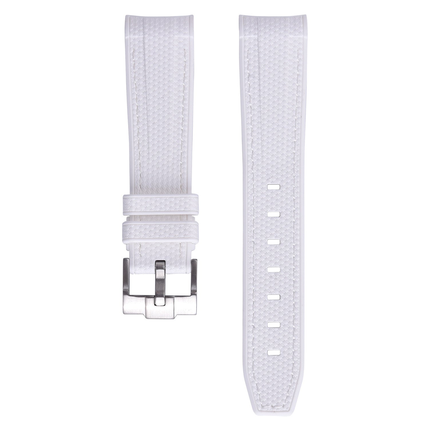 Bracelet caoutchouc texturé pour Omega MoonSwatch -  blanc