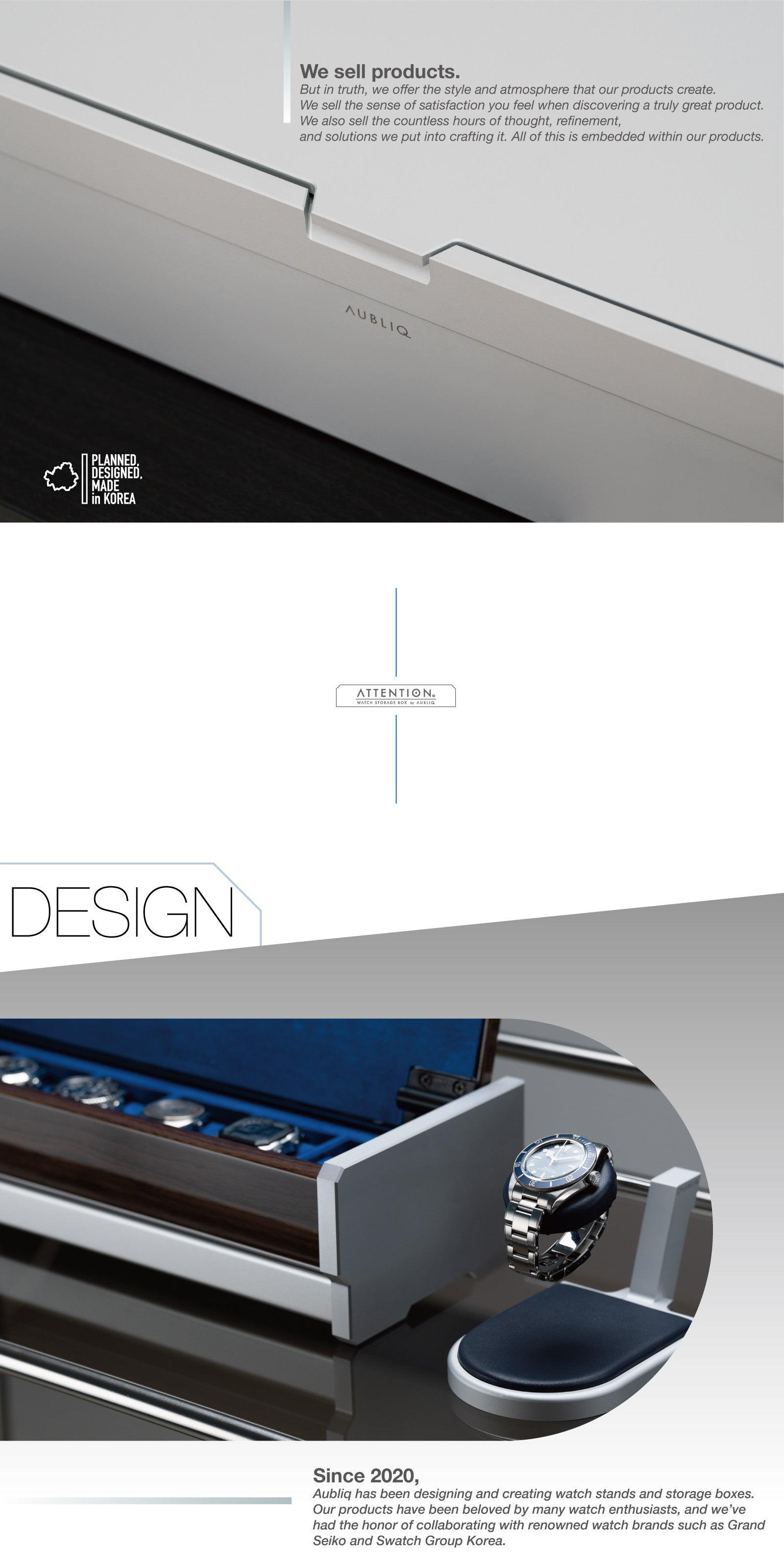 Coffret montres Aubliq 10/12 en aluminium et cuir