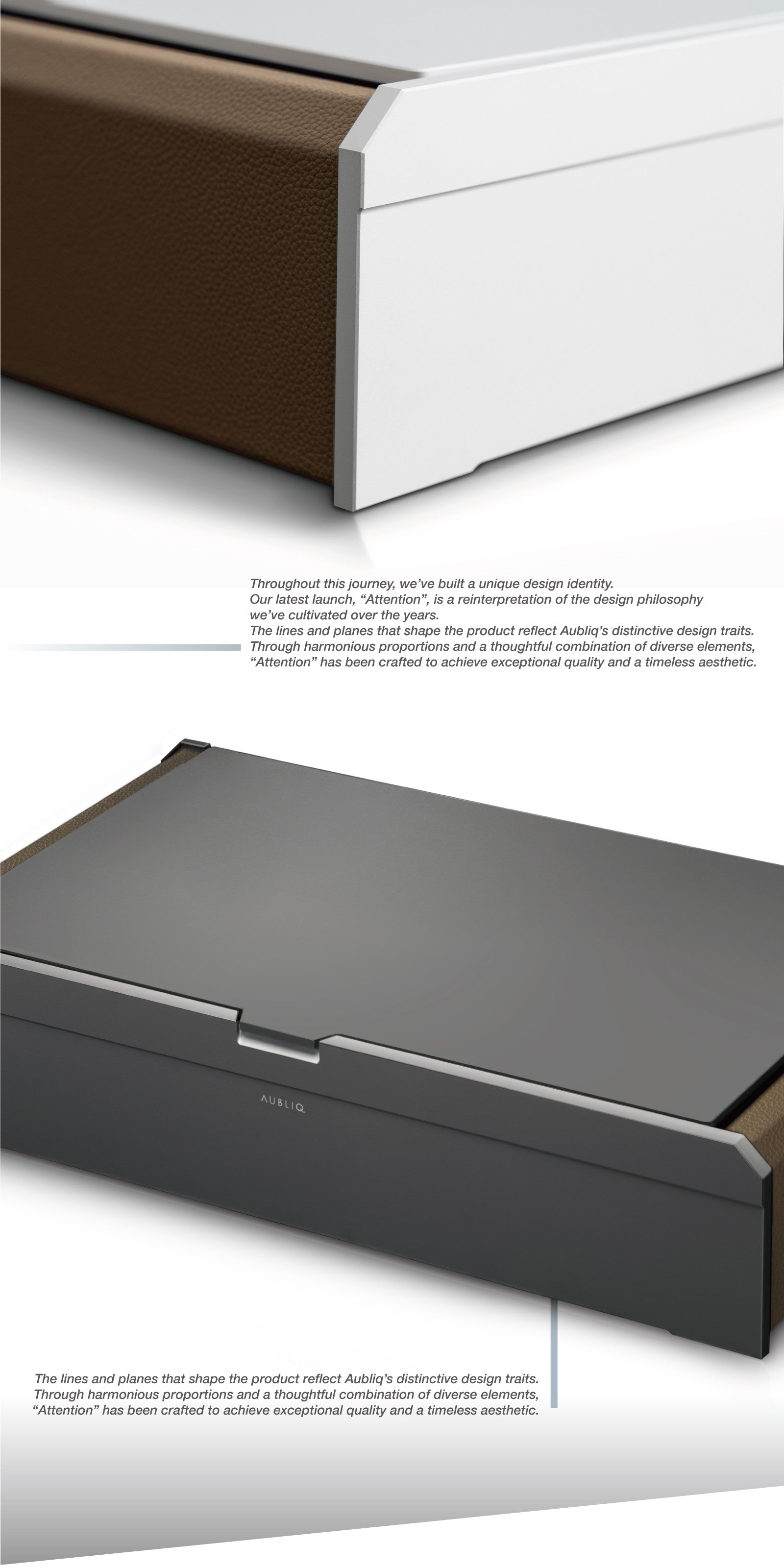 Aubliq Coffret 10/12 montres en Aluminium foncé et cuir