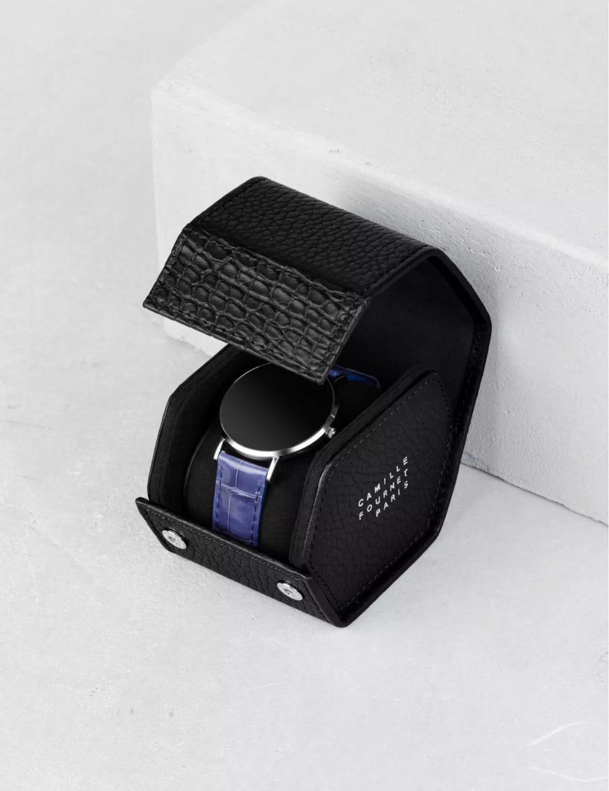 Camille Fournet 34.33 - Petit étui pour une montre en taurillon & alligator